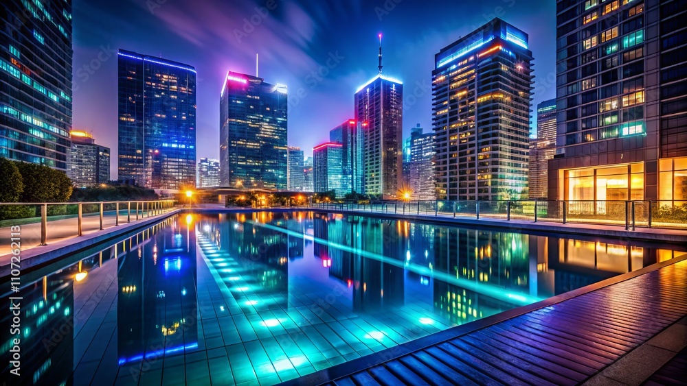 Stunning Urban Exploration of Pool Lighting Featuring Waterproof LED Lights Enhancing Nighttime Aesthetics in a Modern City Environment Stunning Urban Exploration of Pool Lighting Featuring Waterproof LED Lights Enhancing Nighttime Aesthetics in a Modern City Environment