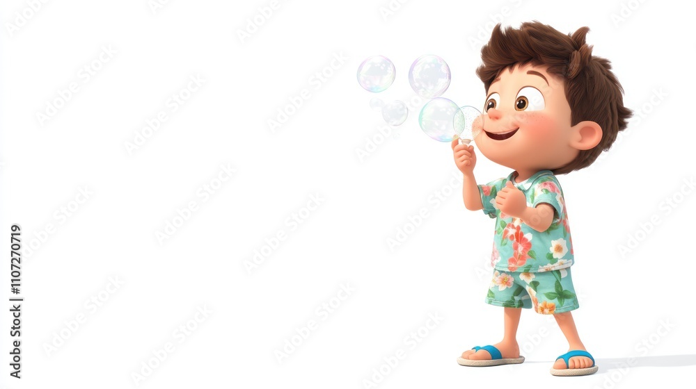 A cheerful child blowing bubbles, dressed in a colorful outfit, enjoying a playful moment. A cheerful child blowing bubbles, dressed in a colorful outfit, enjoying a playful moment.