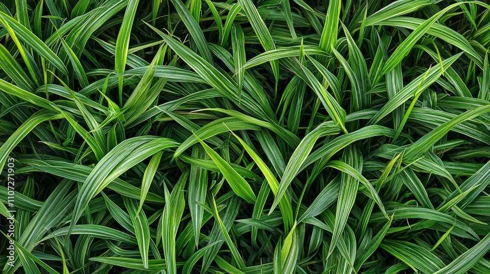 Fototapeta premium Close up Top View of a Well Maintained Short Green Grass Foliage with Vibrant Botanical Pattern