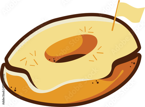 Vector : Donut Sweet Bread Illustration Element Decoration Ornament 