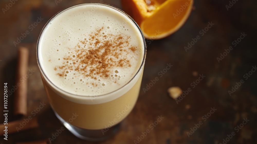 Delicious Pumpkin Latte Smoothie with Fall Spices and Garnish Ready to Serve Delicious Pumpkin Latte Smoothie with Fall Spices and Garnish Ready to Serve