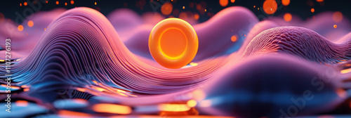 a 3d image of a wave of light photo