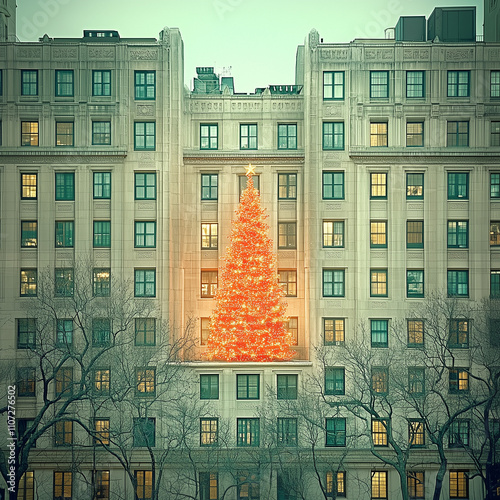 A luminous Christmas tree s...