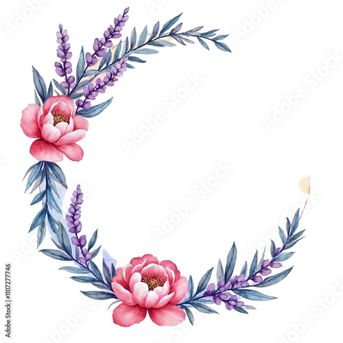 Beautiful flowers frame with transparent and high-quality background