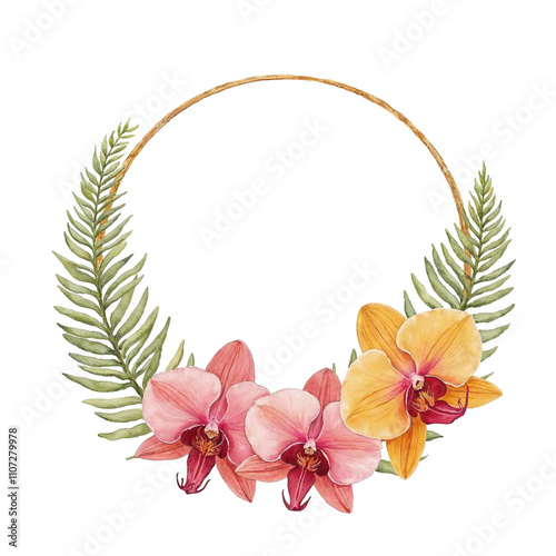 Beautiful flowers frame with transparent and high-quality background
