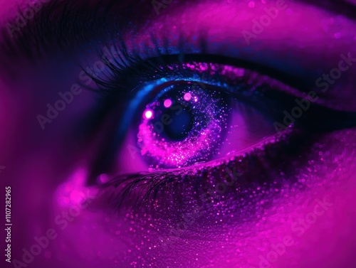 Captivating cosmic eye abstract art digital vibrant colors close-up reality and imagination intersection