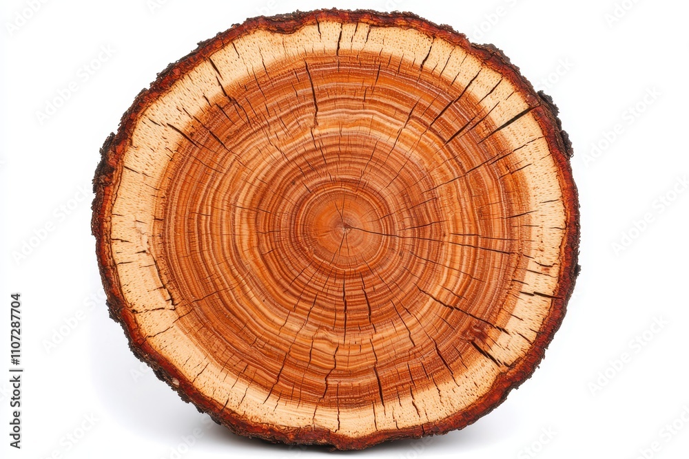 Obraz premium Stunning Cross-Section of a Tree Trunk Showcasing Natural Beauty and Growth Rings