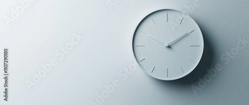 Wallpaper Mural A minimalist wall clock on a light background, emphasizing simplicity and timekeeping. Torontodigital.ca