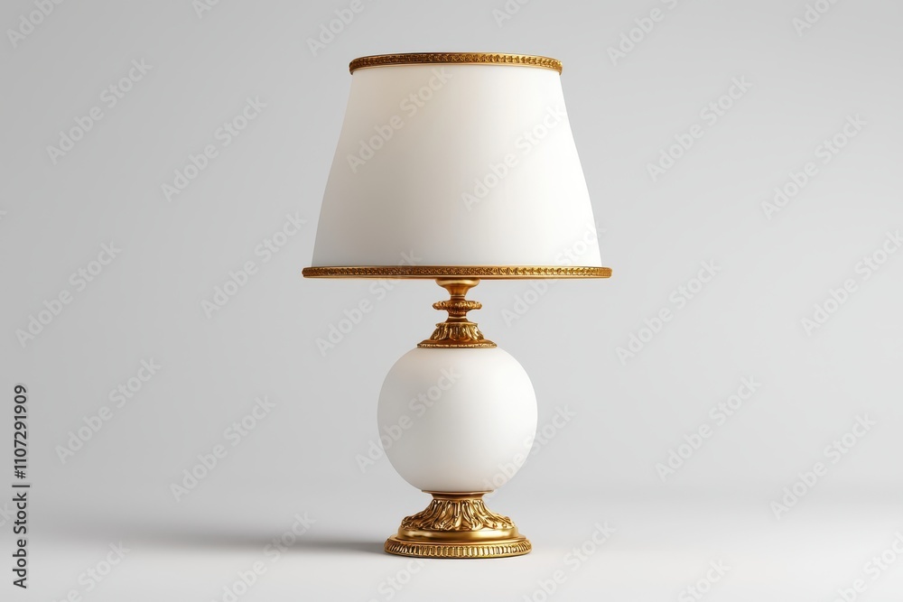 Elegant Decorative Table Lamp with White Shade and Golden Base Ideal for Home Decor Elegant Decorative Table Lamp with White Shade and Golden Base Ideal for Home Decor