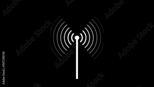 Digital radio waves concept illustration. Epicenter, target, radar, sonar icon concept. Radial signal or vibration elements.
