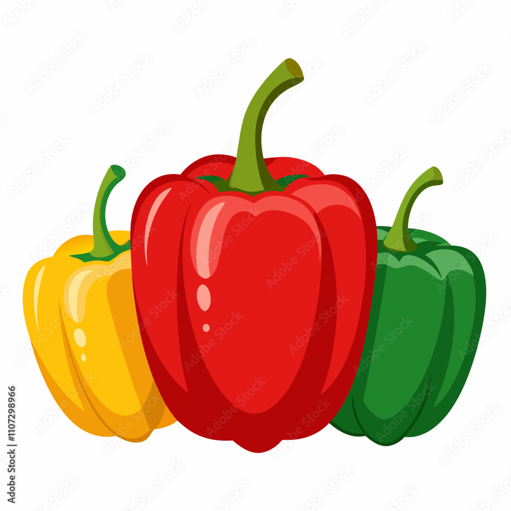 red sweet pepper Capsicum With Vector red sweet pepper Capsicum With Vector