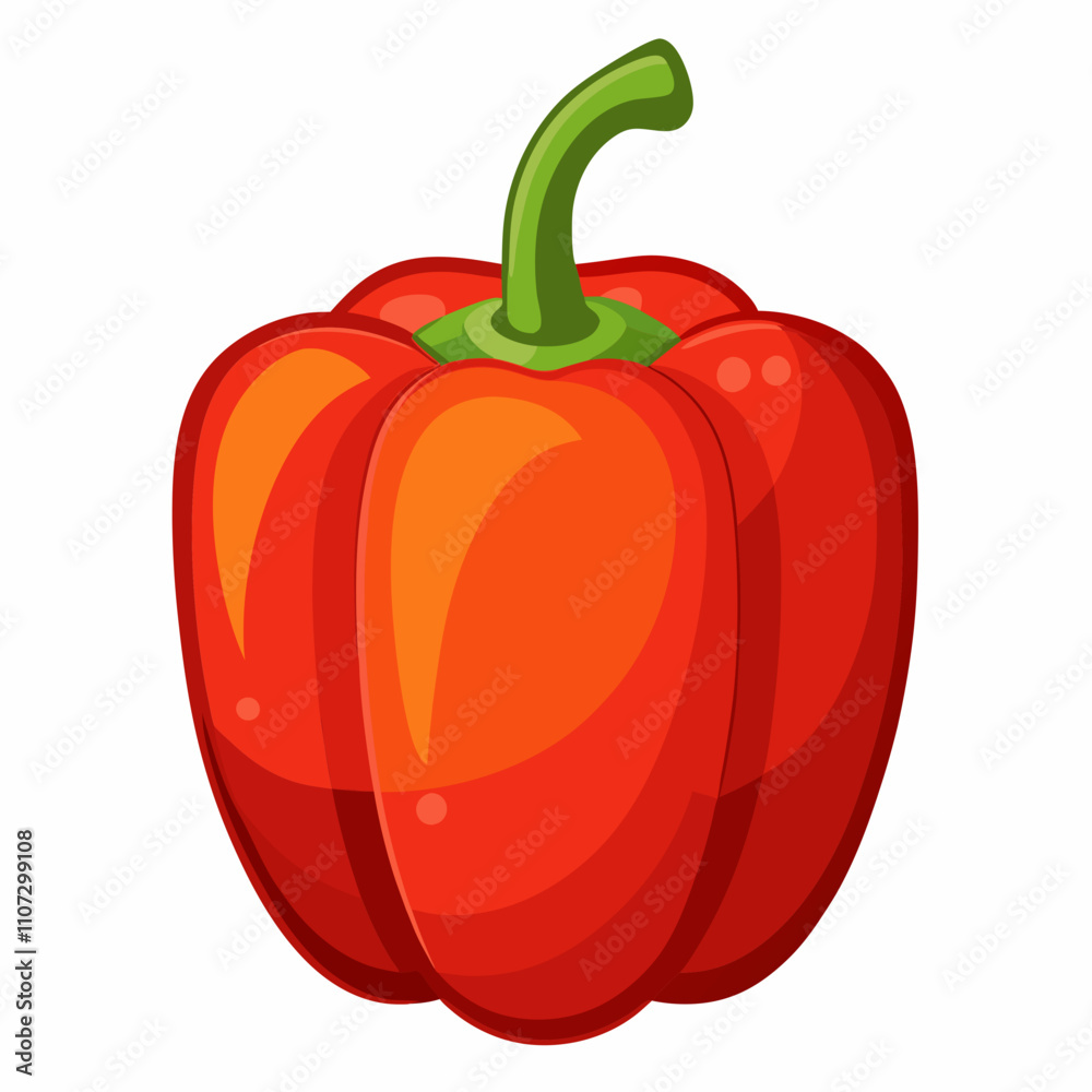 red sweet pepper Capsicum With Vector