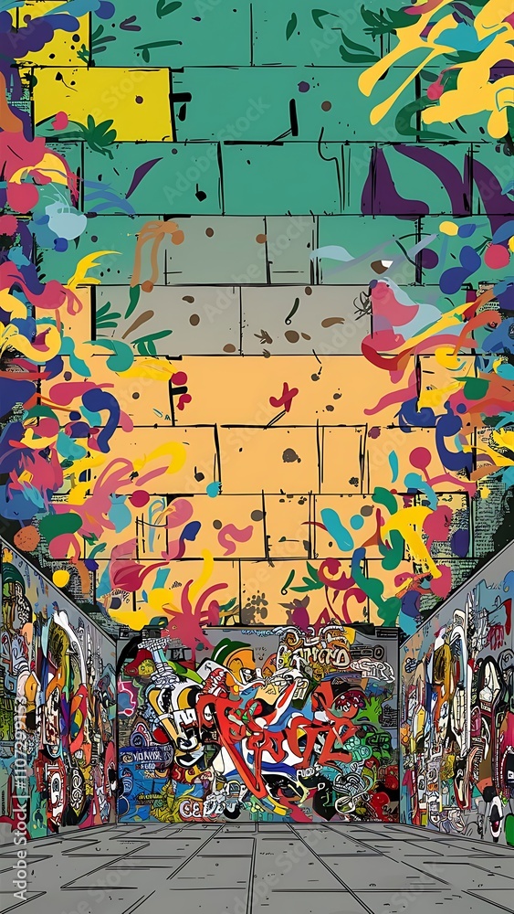 Obraz premium Colorful wall background, copy space