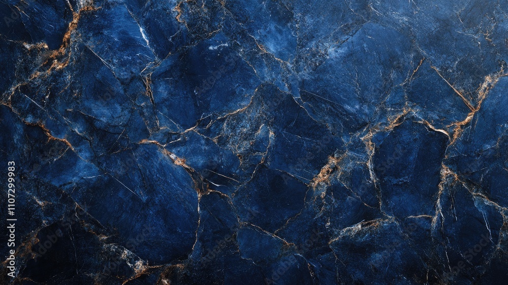 Abstract close-up of deep blue marble with golden veining, showcasing natural elegance and texture. Abstract close-up of deep blue marble with golden veining, showcasing natural elegance and texture.