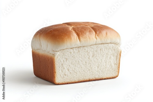 Artisan White Bread Loaf on a Light Background - A Deliciously Soft and Fresh Baked Good photo