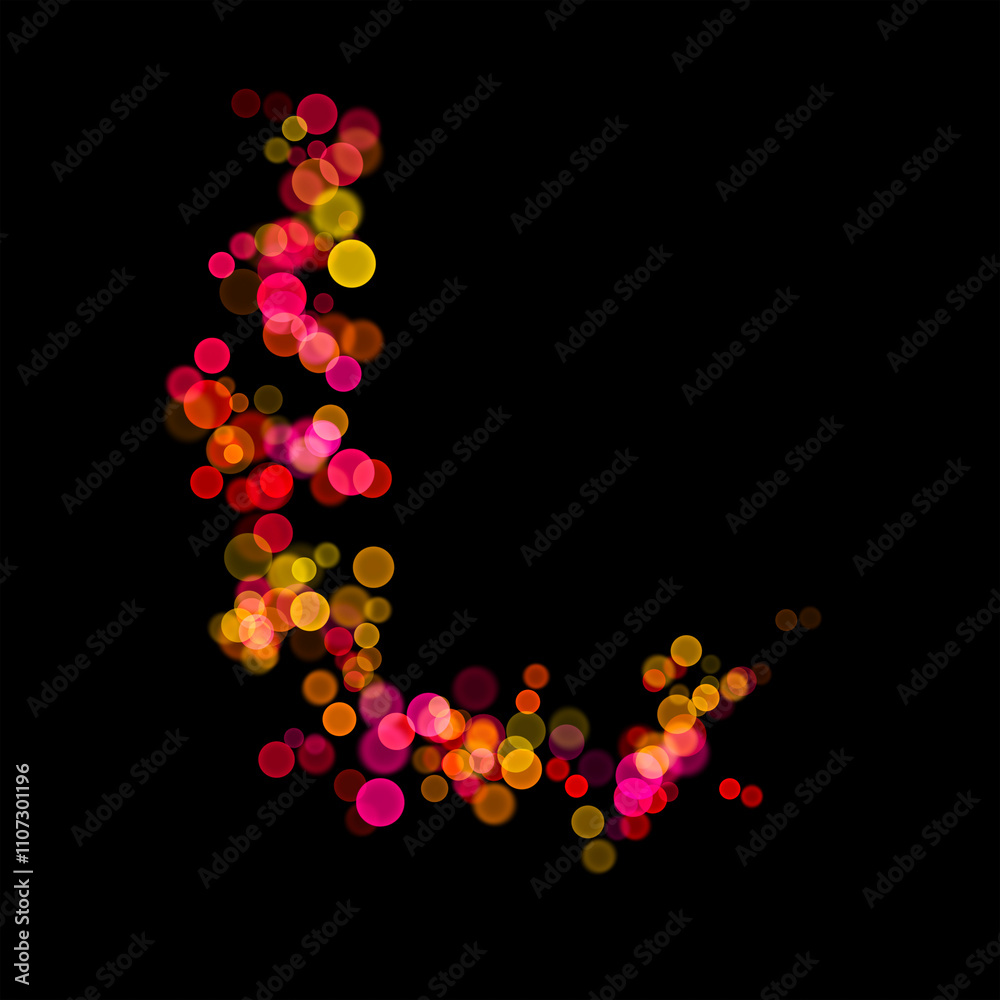 Φωτογραφία The letter L of the English alphabet made with multicolored bokeh lights effec