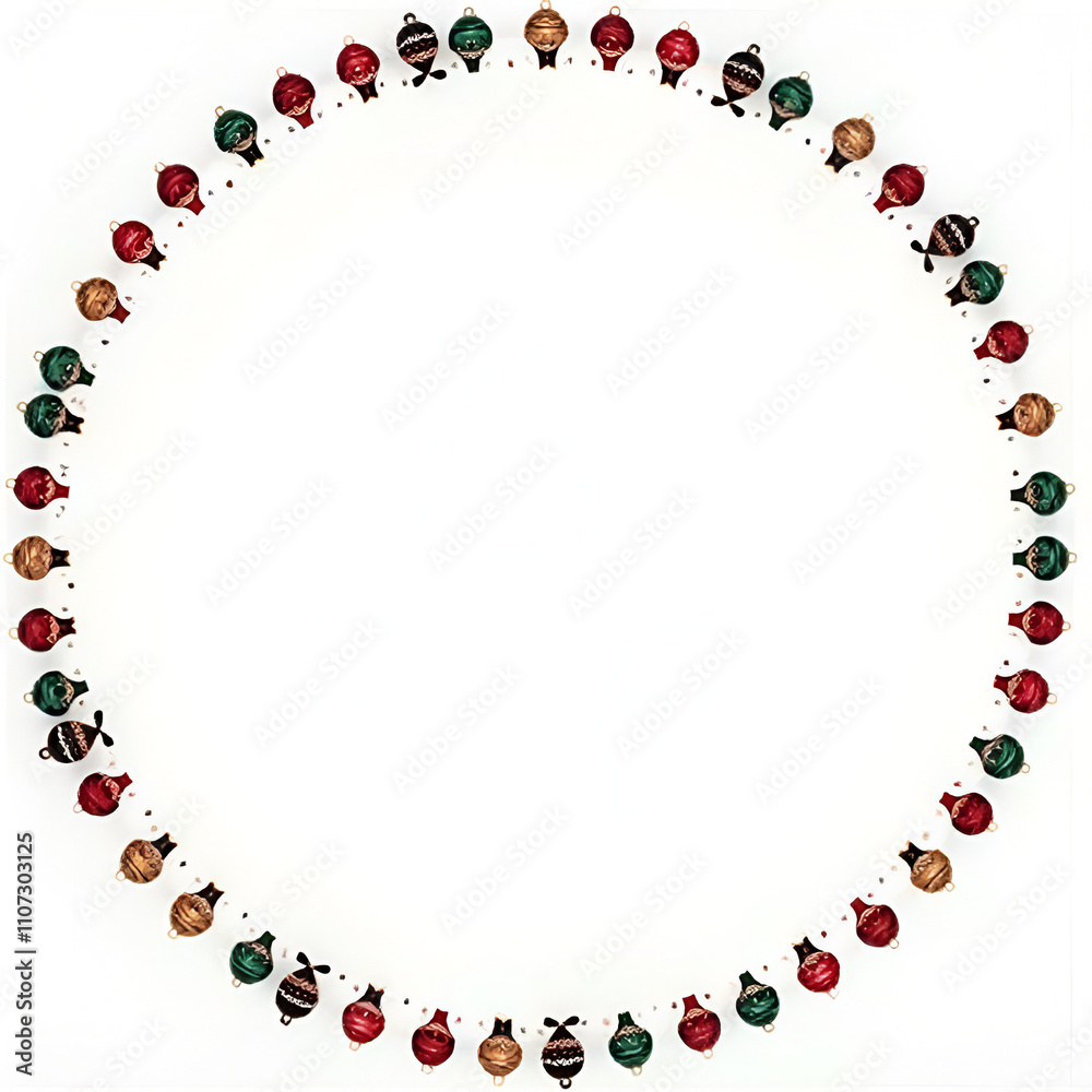 Naklejka premium New year circle border white background
