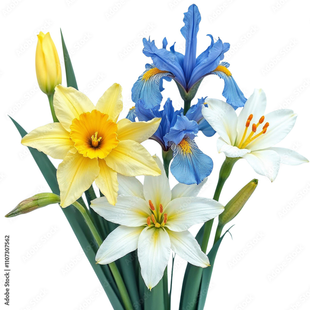 Fototapeta premium Beautiful bouquets and flowers with transparent and high-quality background