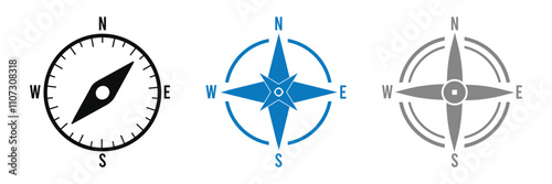 Compass icon isolated on white background