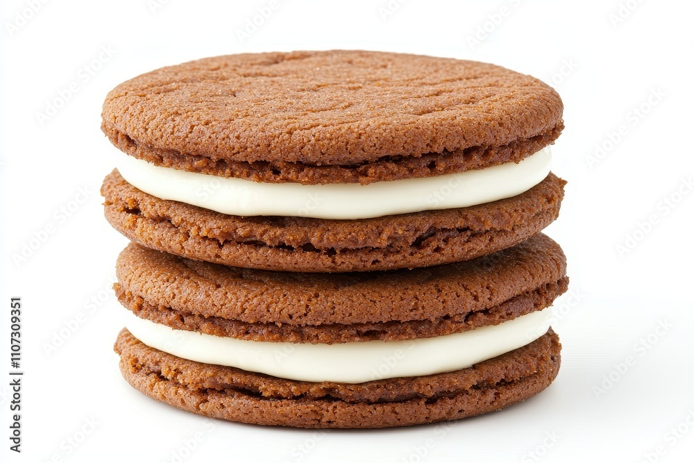 Delicious Chocolate Sandwich Cookies Stacked Perfectly with Cream Filling