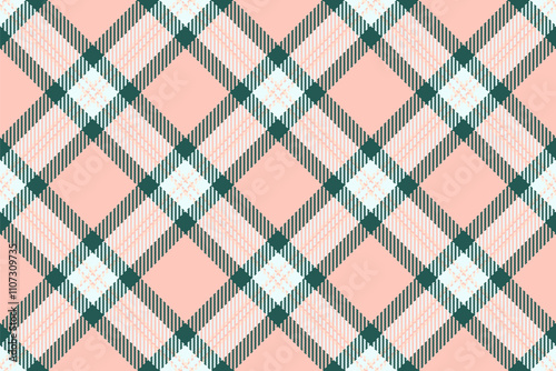 Random background plaid seamless, pyjamas check fabric vector. Usa texture pattern tartan textile in light and teal colors.