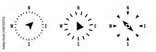 Compass icon isolated on white background