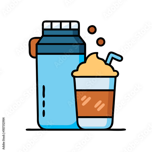 protein shake icon, protein shake vector icon, protein shake simple vector illustration, protein shake flat illustration.
