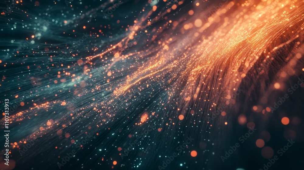 Obraz premium Fibre optics carrying data through the internet.