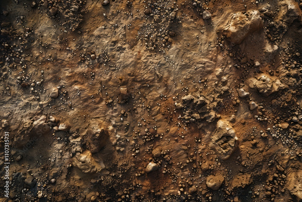 Photo of Brown dirt soil surface. Background texture for backdrops or mapping