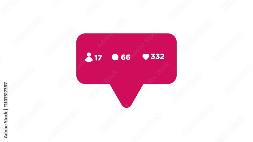 Comments, followers and likes icon social media numbers increase animation on white background Comments, followers and likes icon social media numbers increase animation on white background