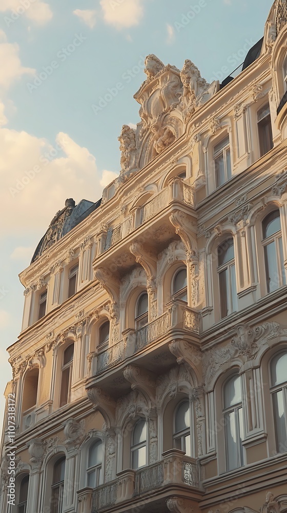 Fototapeta premium Historical landmarks showcasing ornamental facades photographs picture