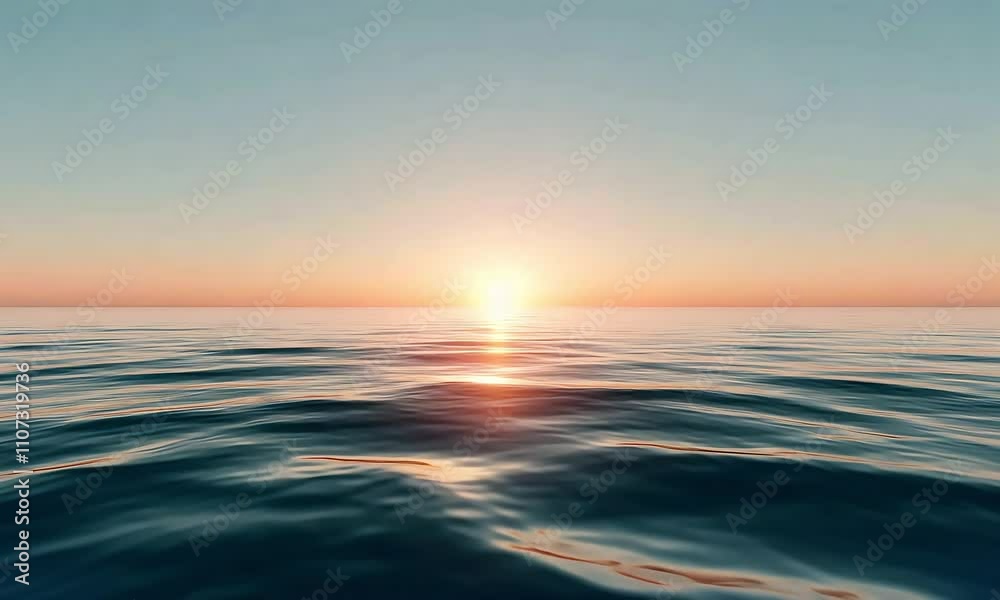 A serene ocean view at sunset, showcasing calm waters reflecting warm hues of orange and pink in the sky. A serene ocean view at sunset, showcasing calm waters reflecting warm hues of orange and pink in the sky.