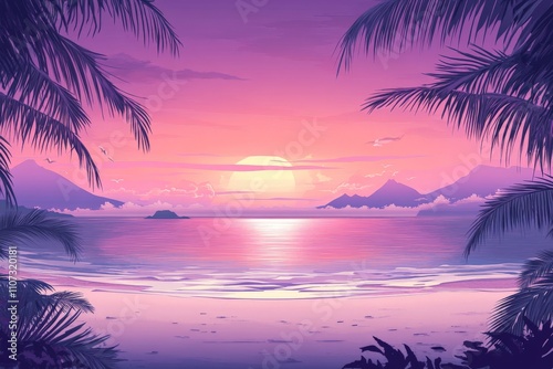 Fototapeta Naklejka Na Ścianę i Meble -  soothing tropical wallpaper