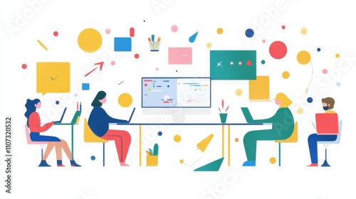 Project management concept manager working dealing contact with internal and external department search new idea development. Including budget control of available resources for maximum efficiency.