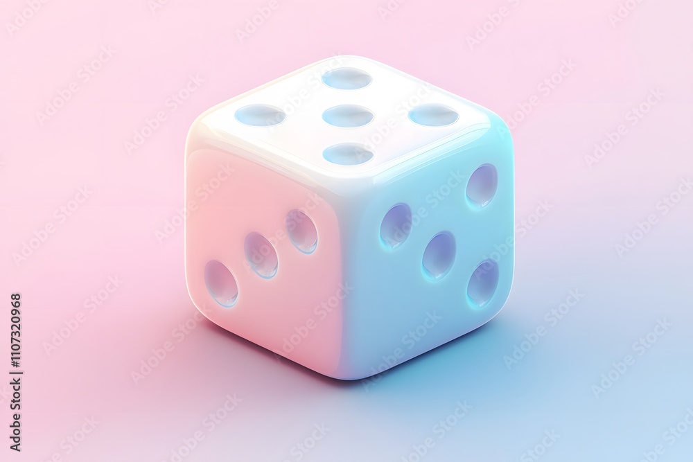 3D realistic pink pastel dice with pink background in behind.
3D realistic pink pastel dice with pink background in behind.
