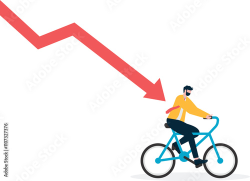 Investment crisis, stocks fell. The volatility of financial investments. Traders or investors are in a panic situation.
