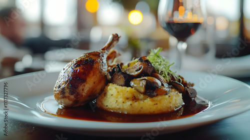 Roasted Chicken with Mushrooms and Polenta: A Gourmet Dish