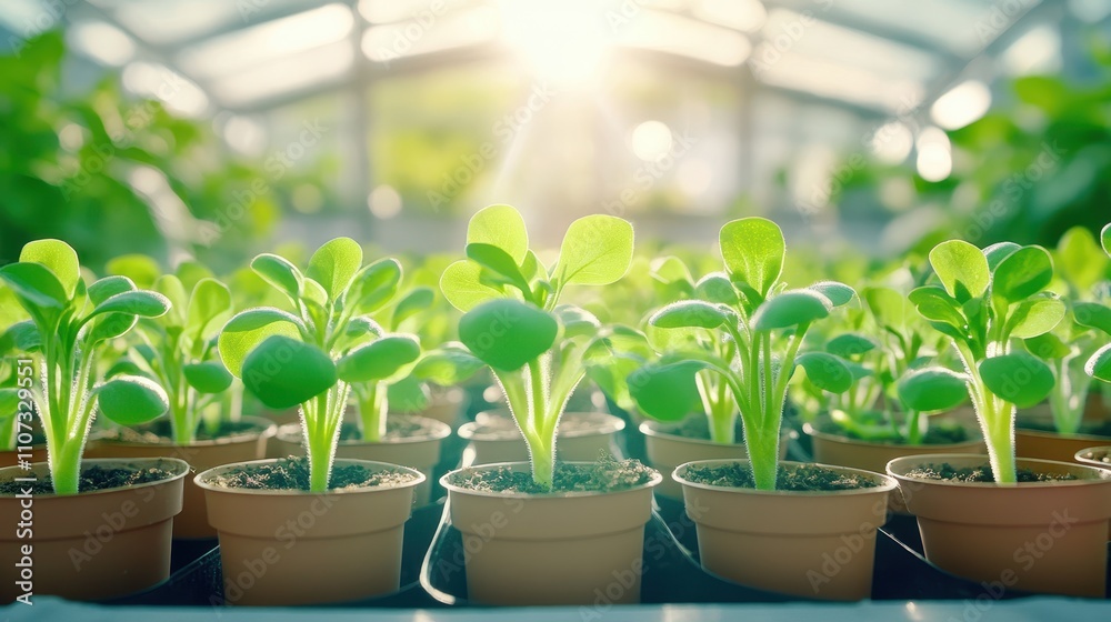 Green plants basking in natural sunlight inside a glass greenhouse, symbolizing growth, sustainability, and environmental harmony. Green plants basking in natural sunlight inside a glass greenhouse, symbolizing growth, sustainability, and environmental harmony.