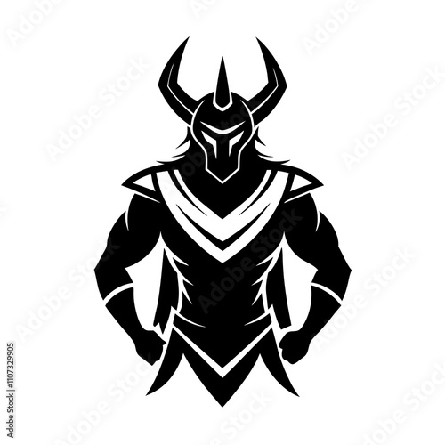 Valkyrie Warrior Esport Mascot silhouette vector