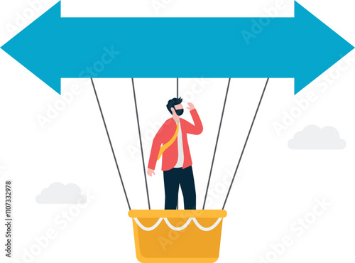 Search for new business opportunity, idea or inspiration, business visionary, challenge or achievement concept.

