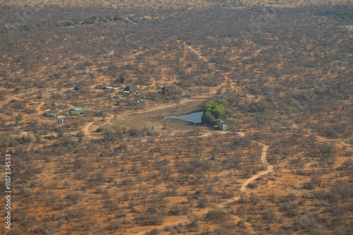 Obraz na płótnie Luftbild Landschaftsbild - Flora Botanik Busch im Krüger National Park - Kruger Nationalpark Südafrika w salonie