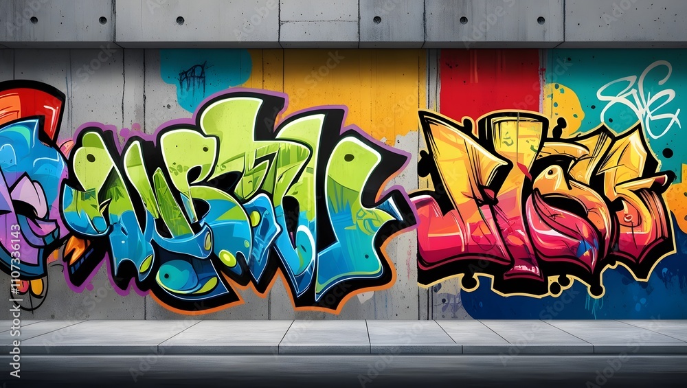 Obraz premium Urban Graffiti Wall Background