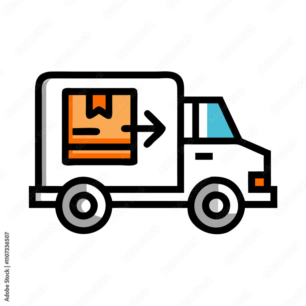 Naklejka premium shipping and delivery icon, shipping and delivery vector icon, shipping and delivery flat illustration.
