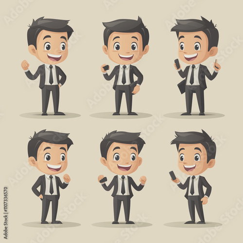 Professional businessman character constructor in vector illustration