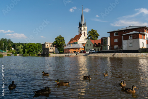 Historic city of Ledeč nad Sázavou, Czech Republic.