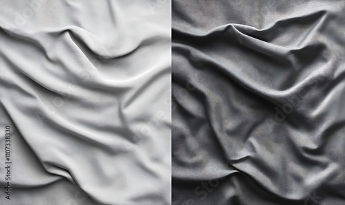 Draped Fabric in Light and Dark Gray Shades