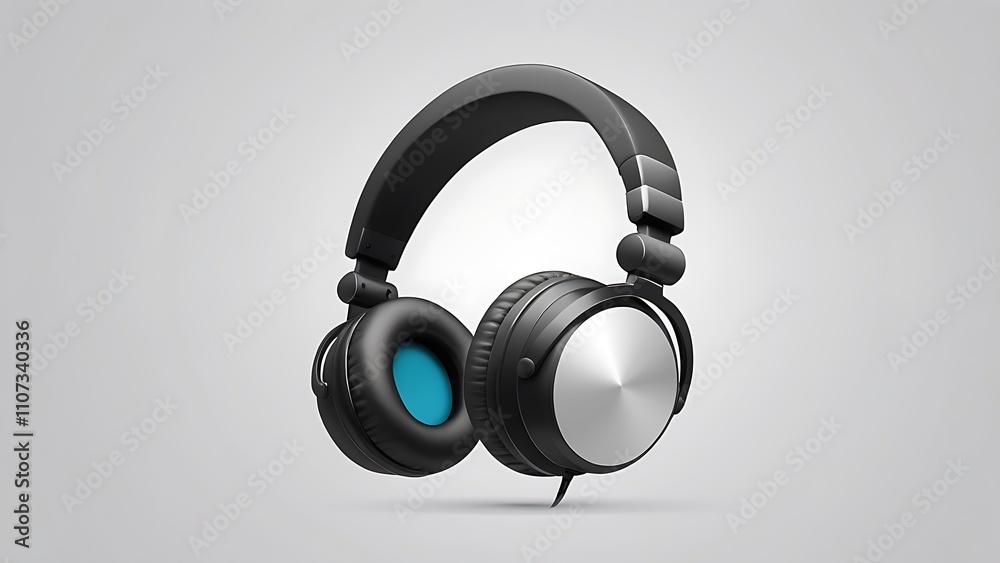 realistic wireless headphones front view close up isolated on gray background realistic wireless headphones front view close up isolated on gray background