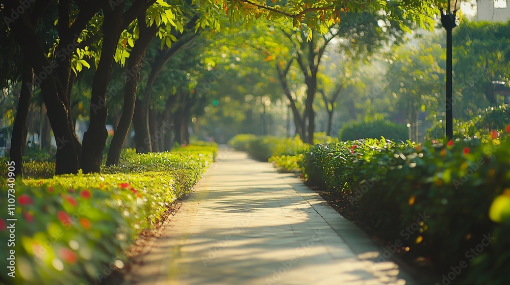 Obraz premium Serene Natural Light Background in a Park Setting