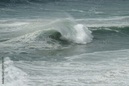 Nazaré Portugal in Europe high Waves Travel Destination photo