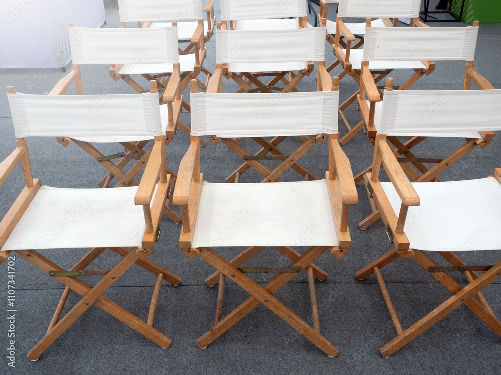 Director chairs in the field room.